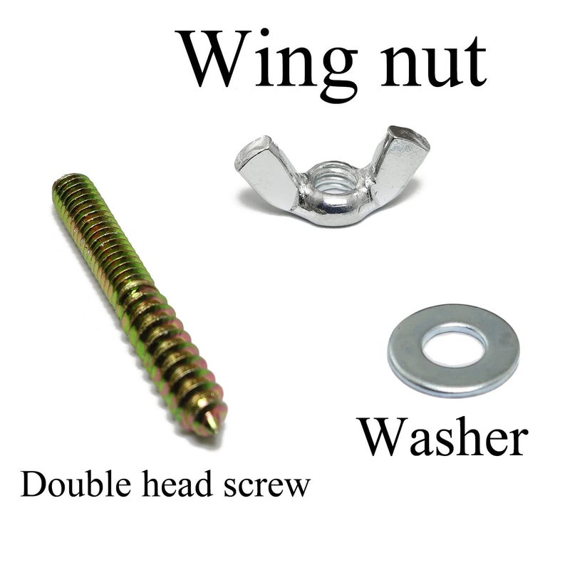 Pro Bamboo Kitchen Hanger Bolts 1/4-20 x 2 Double Head Dowel Screw with Wing Nuts for Wood Furniture - Image 4